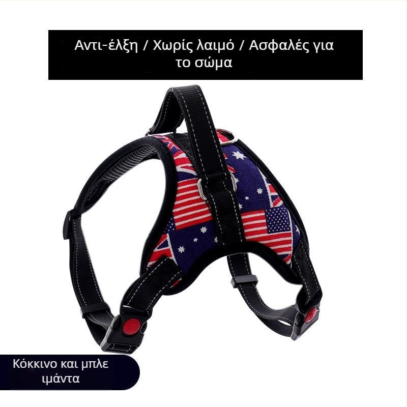 Νάιλον θωρακικός ιμάντας για σκύλους και λουρί από οκτακλώνου σχοινί