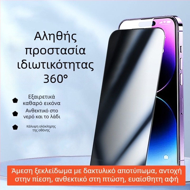ΠροProtektive οθόνης από tempered glass με anti-peep και προστασία από πτώσεις για iPhone 11–14 Pro/Max