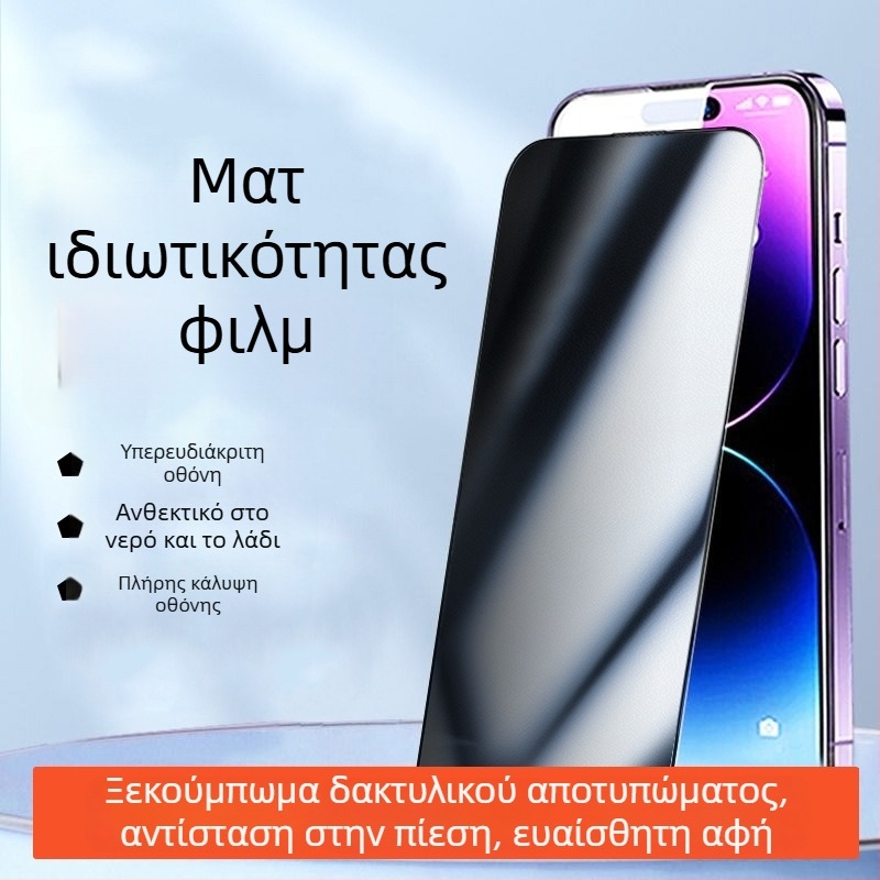 ΠροProtektive οθόνης από tempered glass με anti-peep και προστασία από πτώσεις για iPhone 11–14 Pro/Max