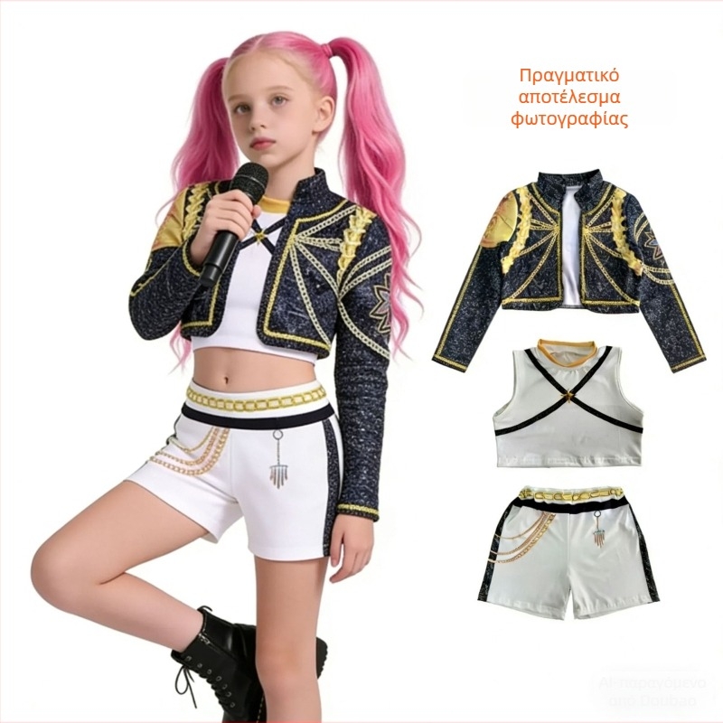 Κοστούμι Cosplay Hunter Demon Girl Group – μείξη Triacetate 95%+ / Regenerated Cellulose 95%+, βάση πολυεστέρα, άνοιξη 2025, γλυκό ιαπωνο-κορεατικό στυλ
