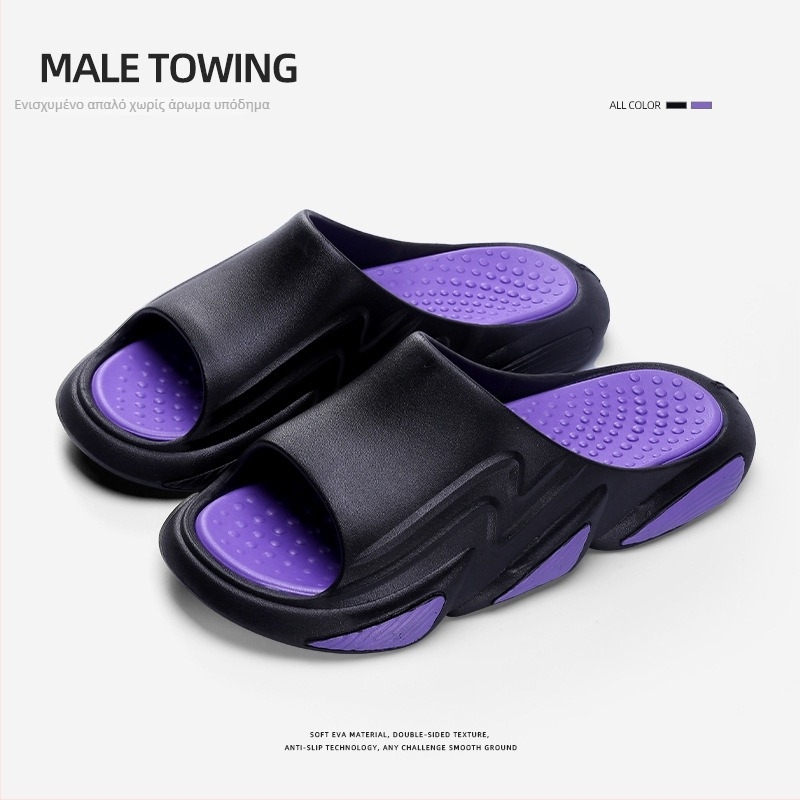 Watkins ανδρικές παντόφλες για καλοκαίρι, πλαστικό επάνω μέρος, αντιολισθητική παχιά σόλα, PVC σόλα