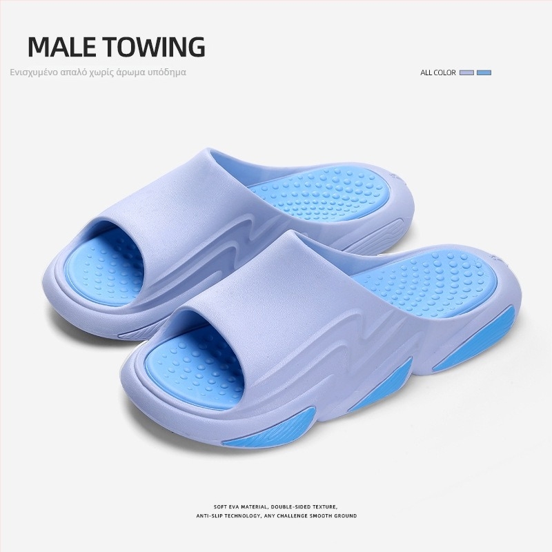 Watkins ανδρικές παντόφλες για καλοκαίρι, πλαστικό επάνω μέρος, αντιολισθητική παχιά σόλα, PVC σόλα