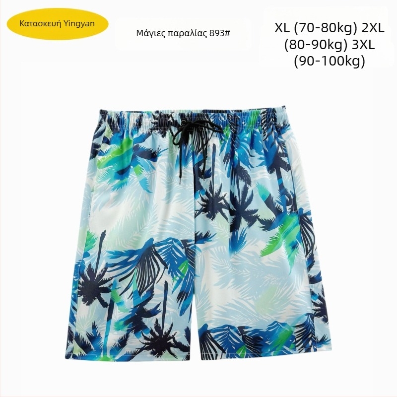 Ανδρικά σορτς παραλίας, χαλαρή γραμμή, εκτύπωση, πολυεστέρας 90–95%, 150 g