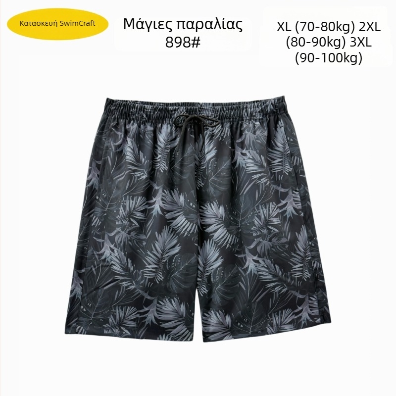 Ανδρικά σορτς παραλίας, χαλαρή γραμμή, εκτύπωση, πολυεστέρας 90–95%, 150 g