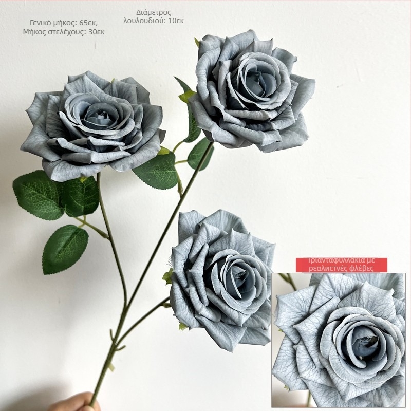 Τρι-κεφαλής ανθοδέσμη από μεταξωτά τριαντάφυλλα για γάμους και διακόσμηση σπιτιού