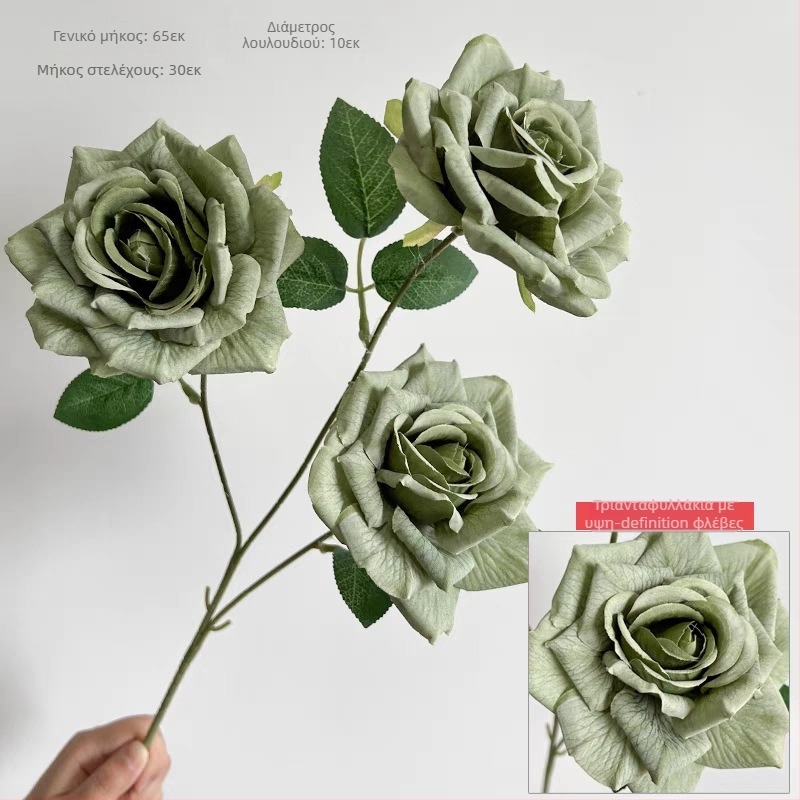 Τρι-κεφαλής ανθοδέσμη από μεταξωτά τριαντάφυλλα για γάμους και διακόσμηση σπιτιού