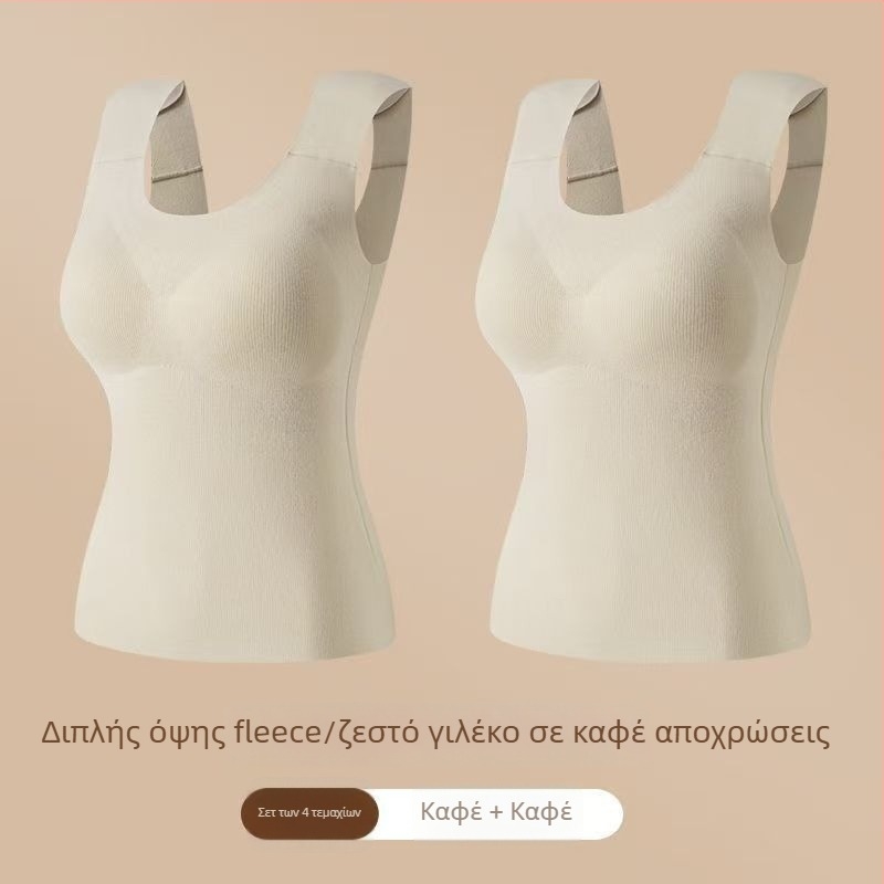 Γυναικείο Θερμικό Γιλέκο με Επένδυση για το Στήθος, Υψηλή Ελαστικότητα, Βελουδένιο Φλίς, Derong Ακρυλικό Ύφασμα, 161–180 g/m²