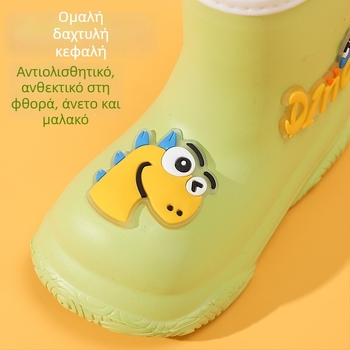 Παιδικά Καρτούν Παπούτσια Βροχής, EVA άνω μέρος, Unisex, χαμηλός σωλήνας, επίπεδη σόλα, αδιάβροχα