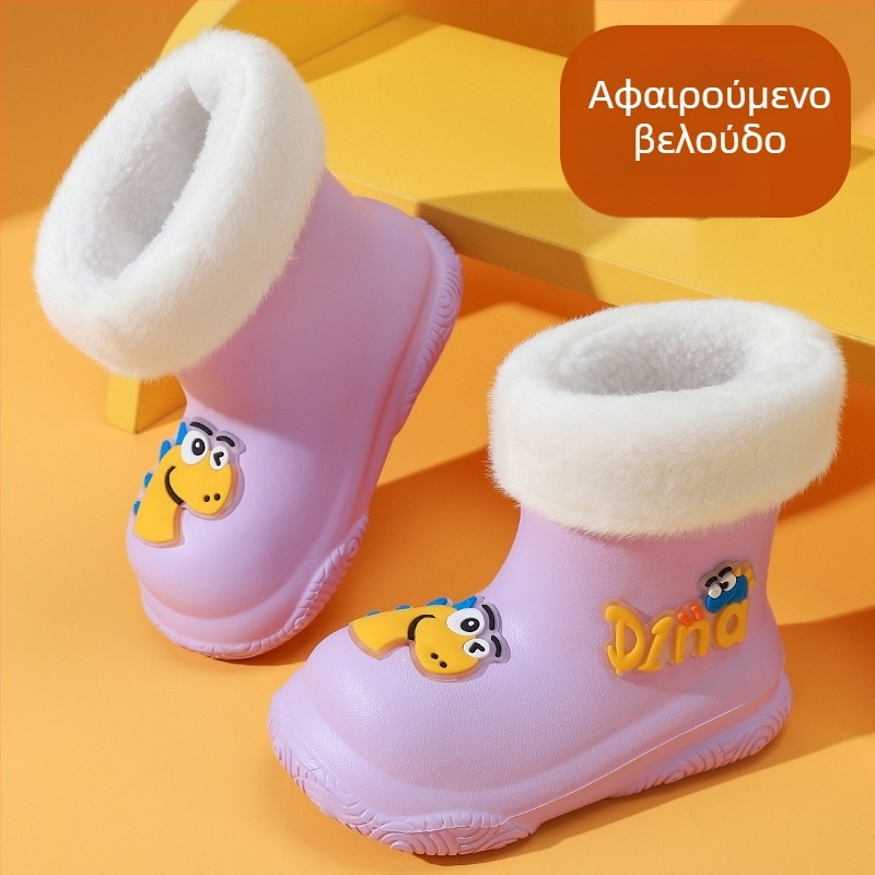 Παιδικά Καρτούν Παπούτσια Βροχής, EVA άνω μέρος, Unisex, χαμηλός σωλήνας, επίπεδη σόλα, αδιάβροχα