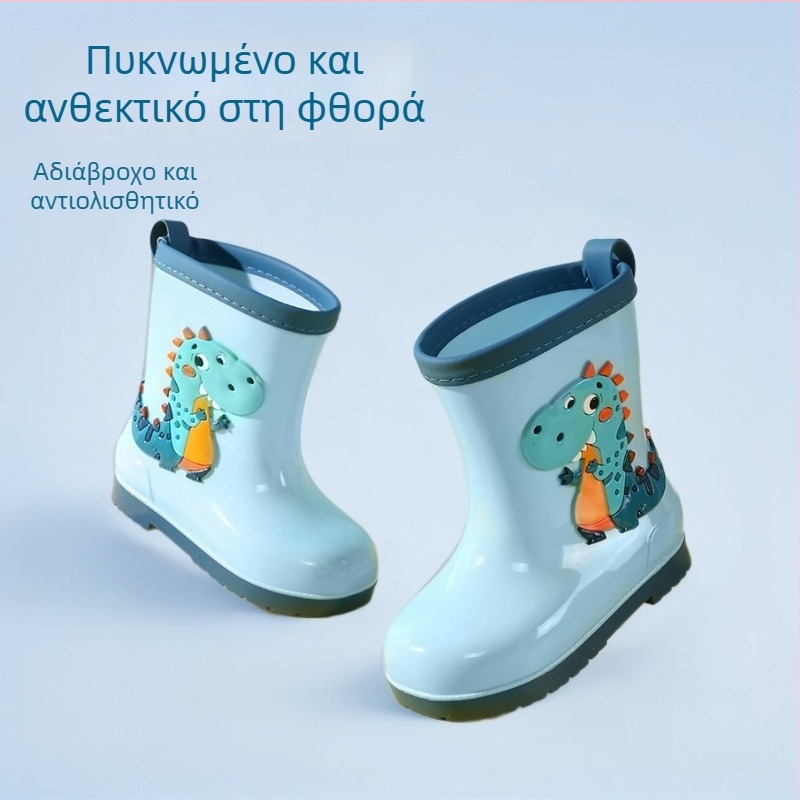 Παιδικές γαλότσες βροχής – PVC, χαμηλό τακούνι 1–3 cm, μεσαίο ύψος σωλήνα, κατάλληλες για όλες τις εποχές, unisex