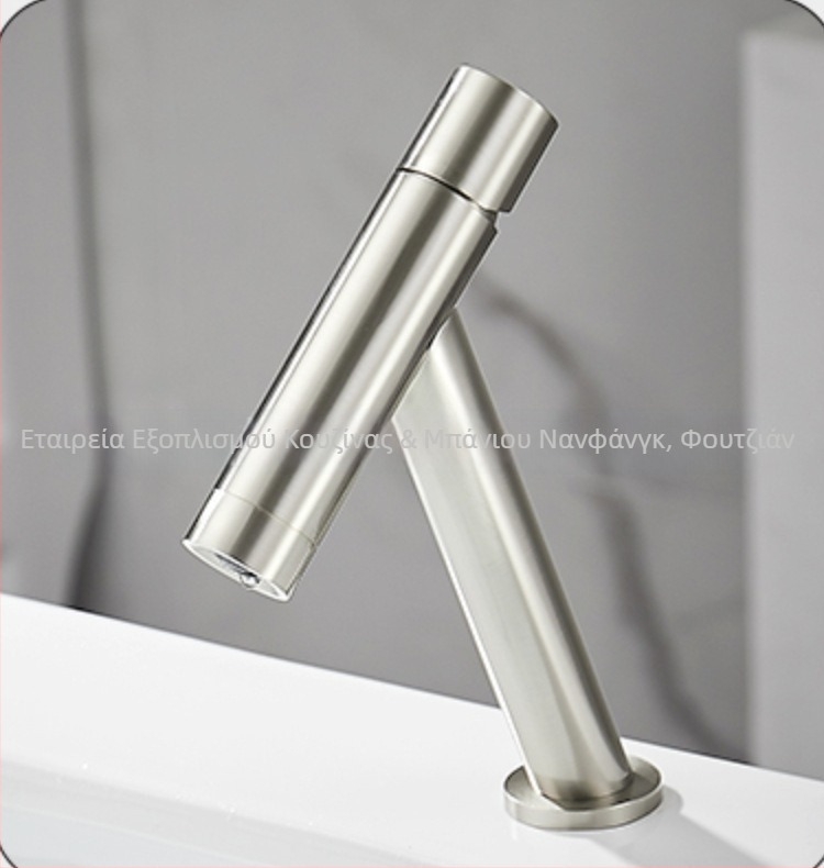 Βρύση νιπτήρα μπάνιου, κατασκευή από χαλκό, κάθετη εγκατάσταση, σπειροειδές άνοιγμα