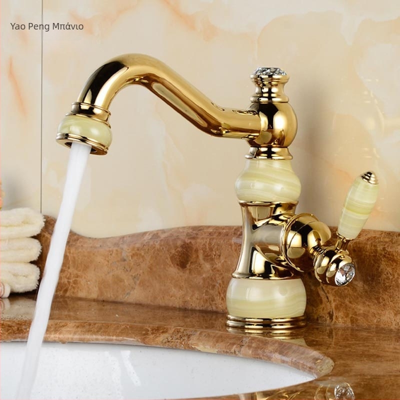 Μίξερ νιπτήρα από ορείχαλκο SE-6411, κεραμικός δίσκος βαλβίνας, ζεστό/κρύο, 0–90°C, είσοδος 1/2"