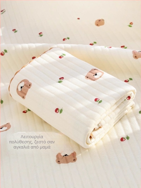 Βρεφικό βαμβακερό περιτύλιγμα – Καρτούν σχέδιο, 100% βαμβάκι, για νεογνά (0–12 μηνών), κατάλληλο για Άνοιξη–Φθινόπωρο
