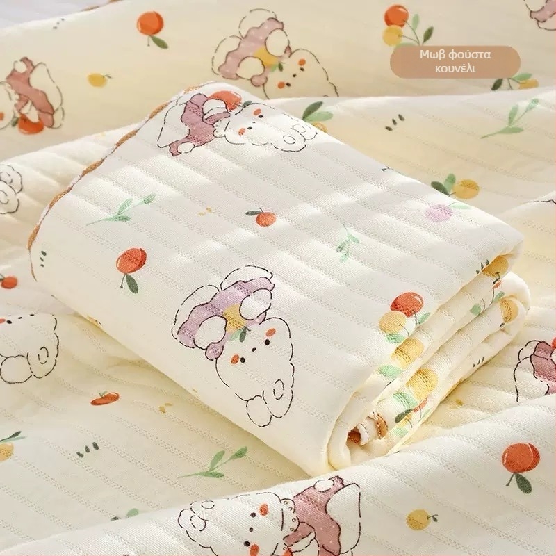 Βρεφικό βαμβακερό περιτύλιγμα – Καρτούν σχέδιο, 100% βαμβάκι, για νεογνά (0–12 μηνών), κατάλληλο για Άνοιξη–Φθινόπωρο