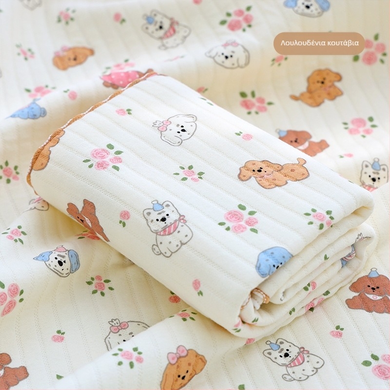 Βρεφικό βαμβακερό περιτύλιγμα – Καρτούν σχέδιο, 100% βαμβάκι, για νεογνά (0–12 μηνών), κατάλληλο για Άνοιξη–Φθινόπωρο