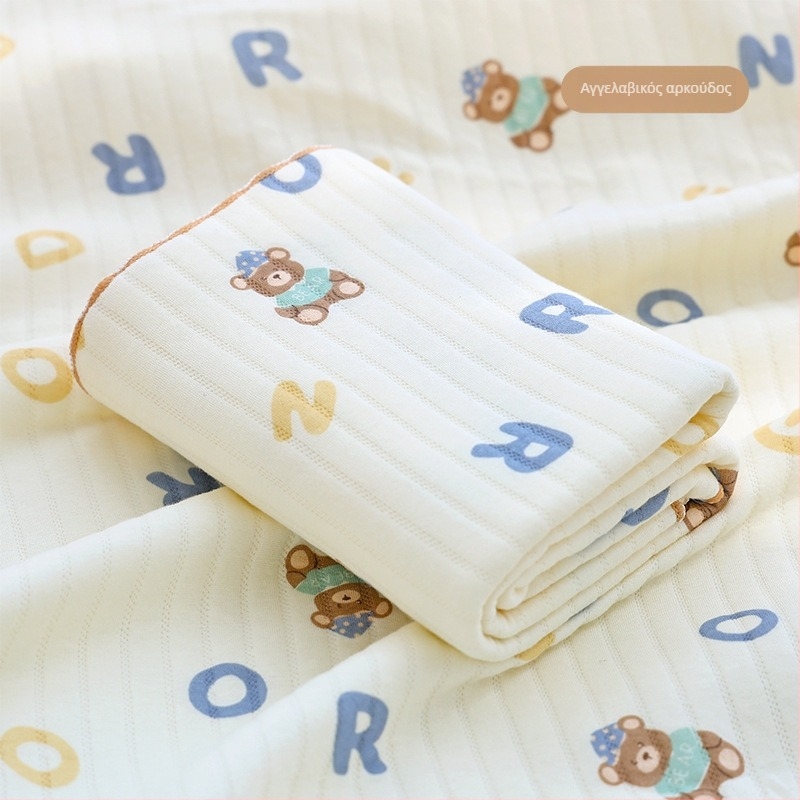 Βρεφικό βαμβακερό περιτύλιγμα – Καρτούν σχέδιο, 100% βαμβάκι, για νεογνά (0–12 μηνών), κατάλληλο για Άνοιξη–Φθινόπωρο