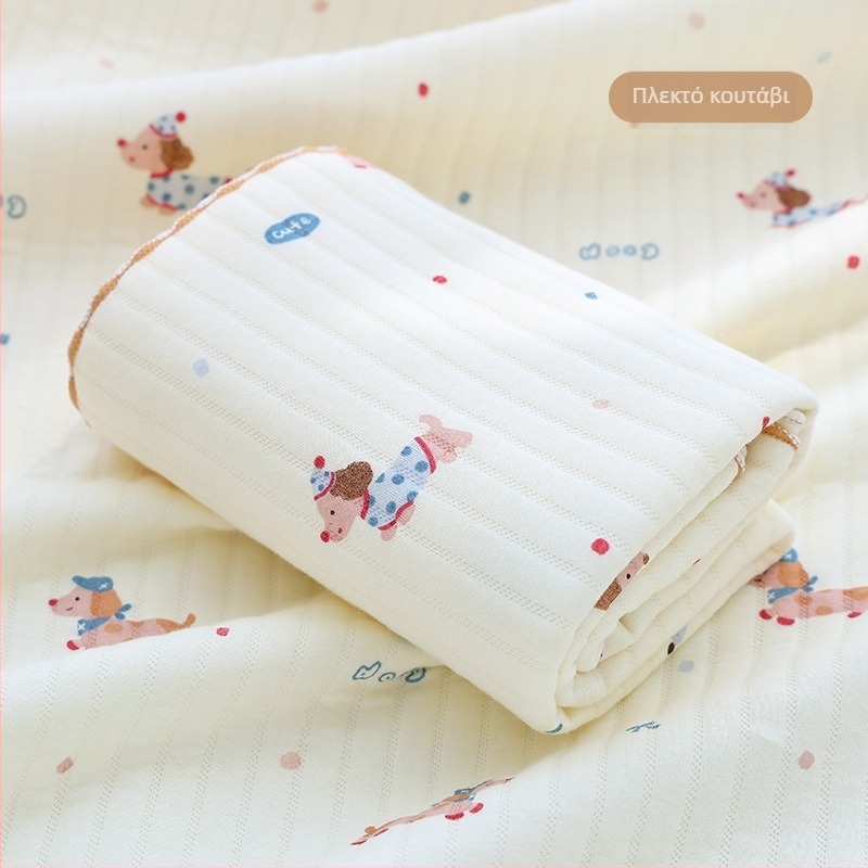 Βρεφικό βαμβακερό περιτύλιγμα – Καρτούν σχέδιο, 100% βαμβάκι, για νεογνά (0–12 μηνών), κατάλληλο για Άνοιξη–Φθινόπωρο