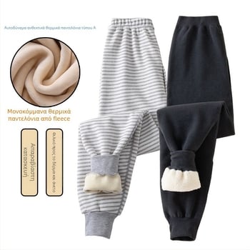 Θερμικές παντελόνες για αγόρια, με φλις επένδυση και παχύ ύφασμα, υψηλή μέση, χειμερινό βασικό στρώμα, 92% πολυεστέρας