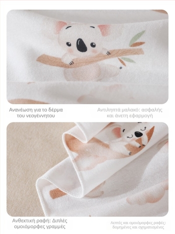 Νεογέννητο βαμβακερό σαλβάρι με μοτίβο καρτούν, ελαφρύ για άνοιξη-καλοκαίρι, ασφάλεια Κατηγορίας Α, 0–12 μηνών