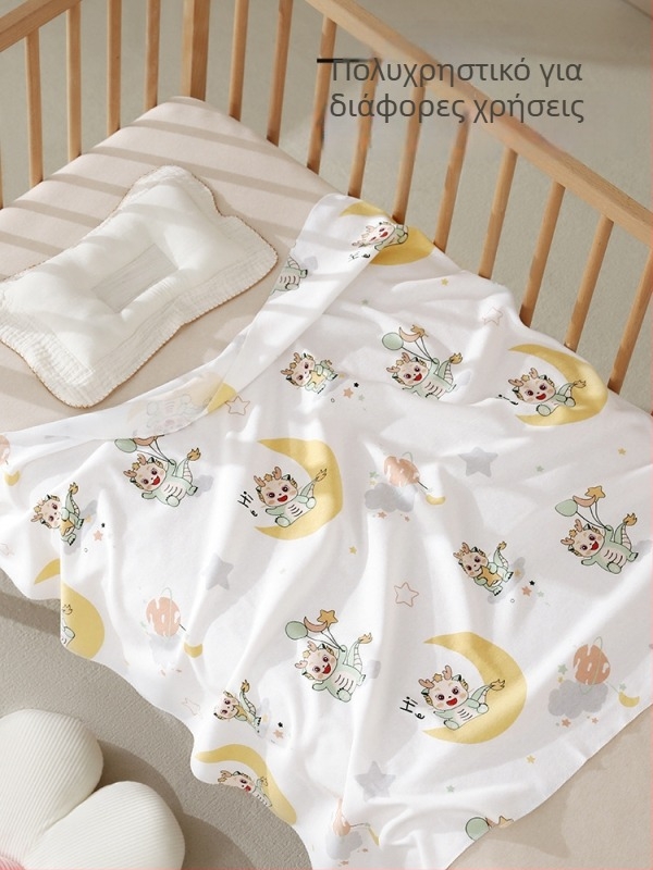 Νεογέννητο βαμβακερό σαλβάρι με μοτίβο καρτούν, ελαφρύ για άνοιξη-καλοκαίρι, ασφάλεια Κατηγορίας Α, 0–12 μηνών