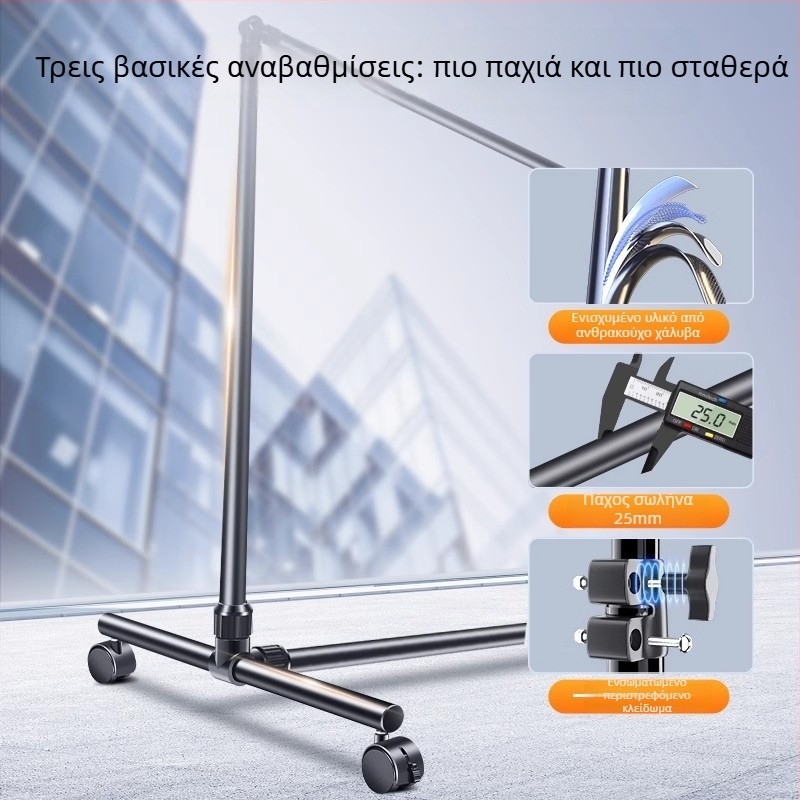 Στήριγμα φόντου με διπλή ενίσχυση, φορητό με ρόδες, για φωτογράφηση προϊόντων και ζωντανή μετάδοση