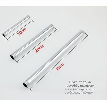 Qt132 Ευθύγραμμος σωλήνας ντους, κατασκευή από χαλκό/ανοξείδωτο χάλυβα, κρυφή βιδωτή εγκατάσταση, εύρος λειτουργίας 0–95°C, πίεση 1 MPa