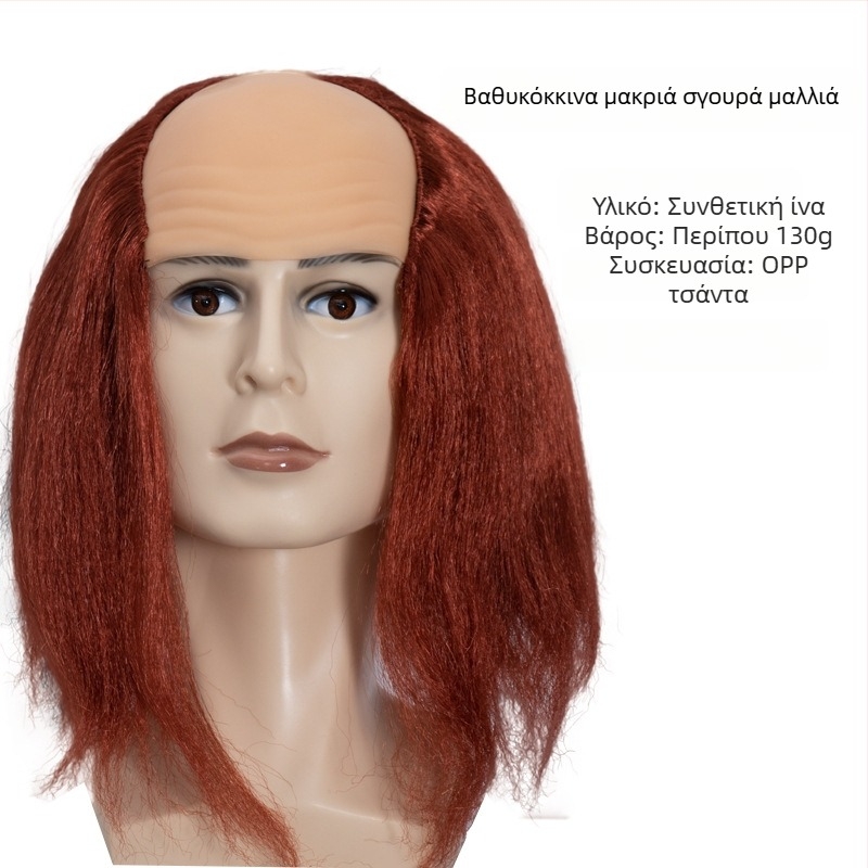 COS περούκα με φαλακρό look, μοντέλο 3737, χιουμοριστικό στυλ, μεσαίου μήκους μαλλιά, υλικό μαλλιών: K silk / P silk, κατάλληλη για όλα τα σχήματα προσώπου