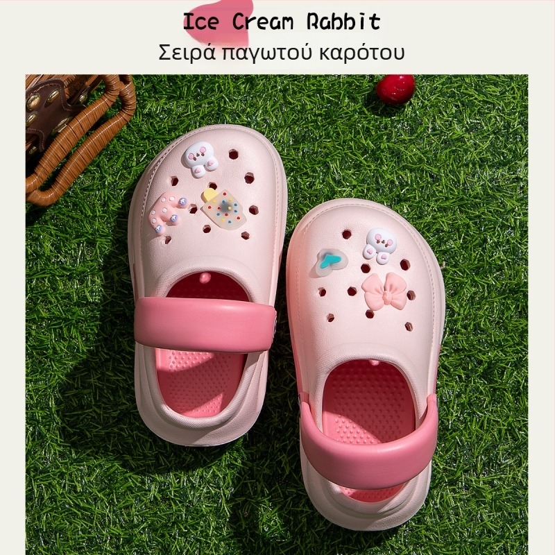 Παιδικά καλοκαιρινά παπούτια παραλίας με επάνω μέρος EVA, unisex, για ηλικίες 4–9 ετών, στυλ Cartoon Paradise, κυκλοφορία άνοιξη 2025