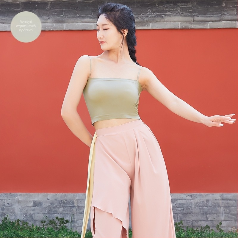 Γυναικείο τοπ χορού - χωρίς ραφές νάιλον ύφασμα, επένδυση με πάνελ στήθους, κατάλληλο για μπαλέτο, φολκ-χορό, λατίνο και ballroom