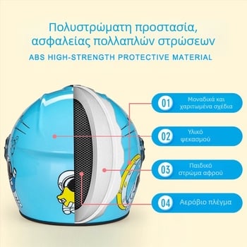 Παιδικό κράνος για ηλεκτρικά ποδήλατα, unisex, τύπος μισού κράνους, για όλες τις εποχές, ABS υλικό