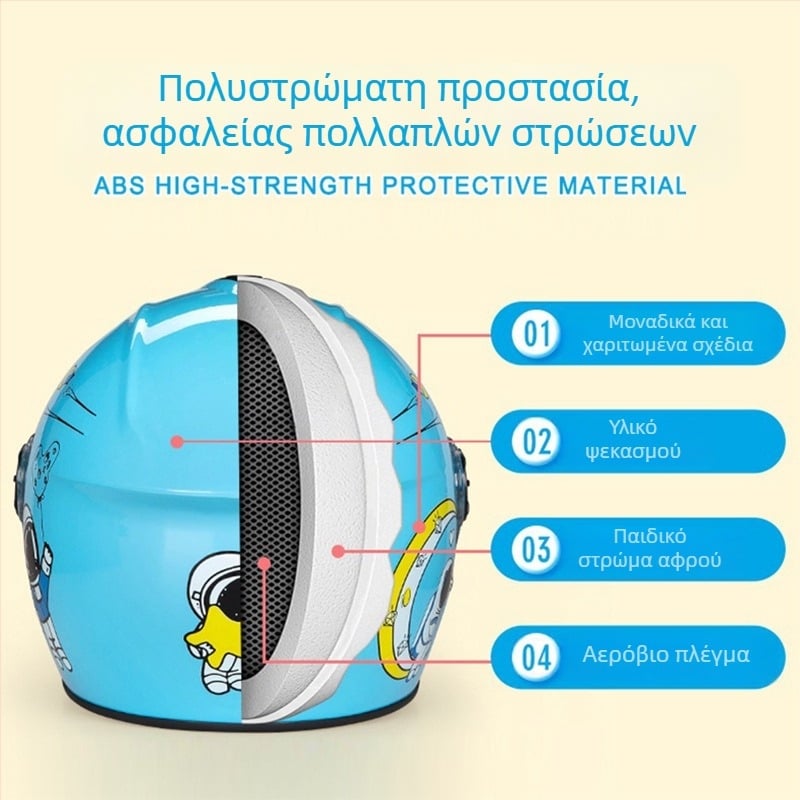 Παιδικό κράνος για ηλεκτρικά ποδήλατα, unisex, τύπος μισού κράνους, για όλες τις εποχές, ABS υλικό