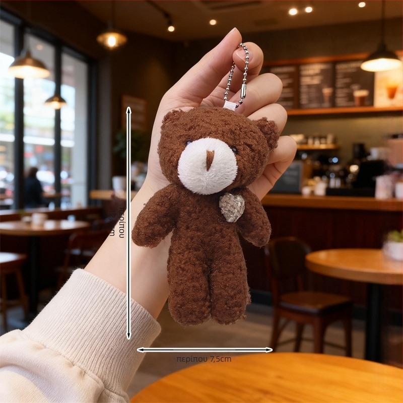 Λούτρινο αρκουδάκι με μπρελόκ – κρυσταλλικά απαλό γούνι, γέμισμα PP βαμβάκι, εξατομίκευση δειγμάτων, κατάλληλο από 14 ετών