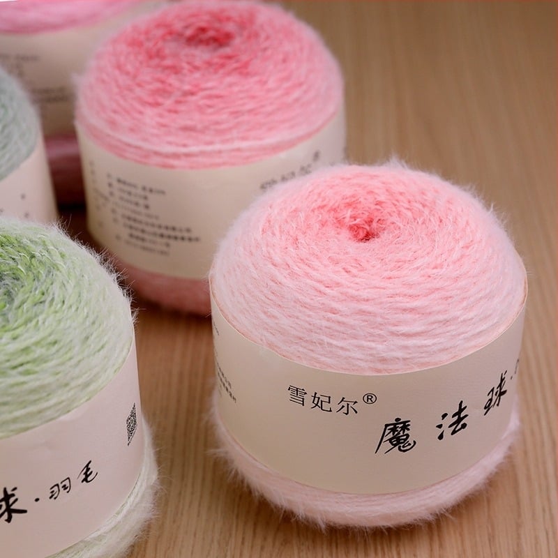 Νήμα Magic Ball με φτερά — gradient για DIY ράψιμο/πλέξιμο, 7s Worsted, Μονό Κλώνος, Group-Line Νήμα