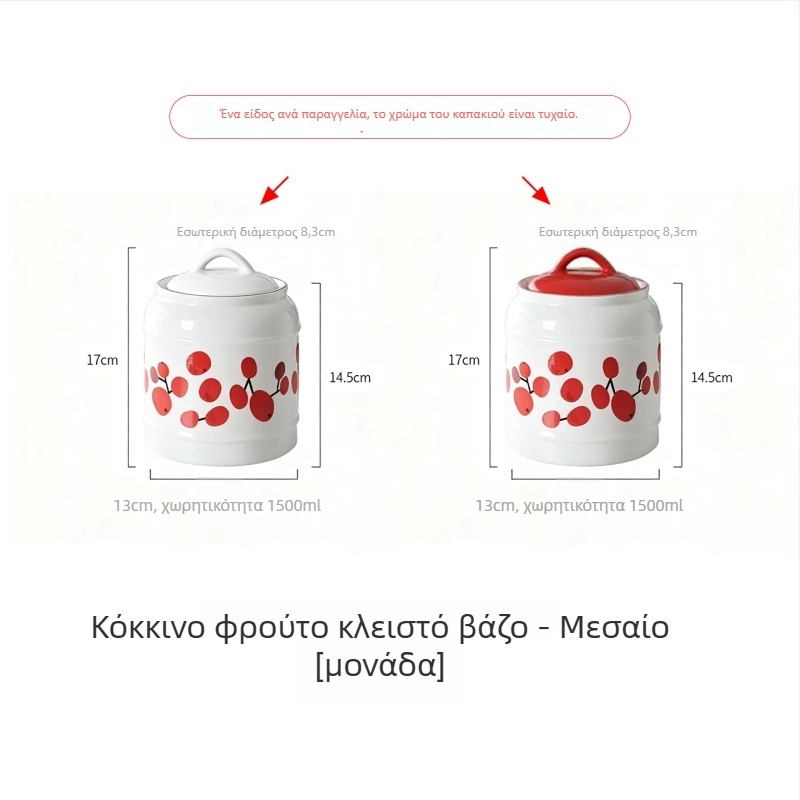 Κεραμικό δοχείο αποθήκευσης τροφών για γάτες και σκύλους | Αεροστεγές καπάκι | Πολυχρηστικό για αποξηραμένα φρούτα, καραμέλες και τσάι