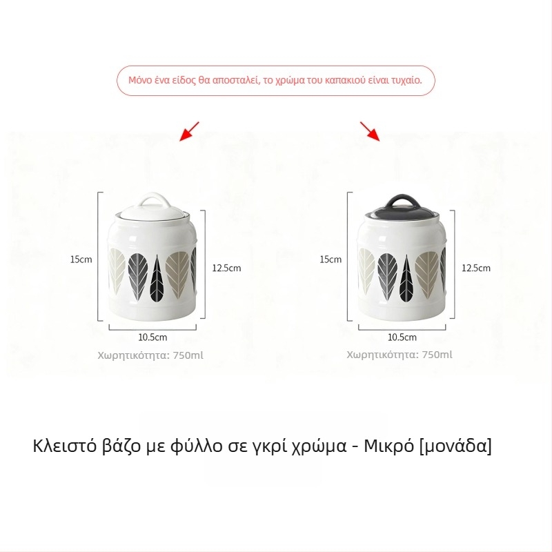 Κεραμικό δοχείο αποθήκευσης τροφών για γάτες και σκύλους | Αεροστεγές καπάκι | Πολυχρηστικό για αποξηραμένα φρούτα, καραμέλες και τσάι