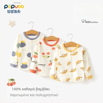 Unisex βαμβακερή θερμική μπλούζα βάσης για παιδιά 1–3 ετών, μαλακή επεξεργασία, στρογγυλή λαιμόκοψη, 100% βαμβάκι, Άνοιξη-Φθινόπωρο-Χειμώνας