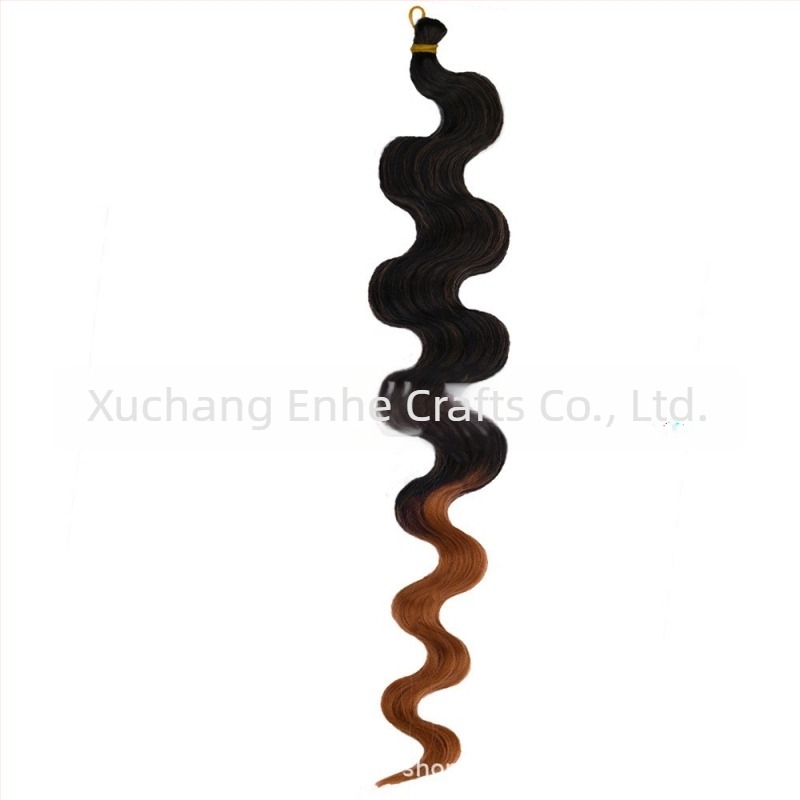 Enhe Body Wave Crochet περούκα για γυναίκες — θερμοανθεκτικά συνθετικά ινά, με όγκο