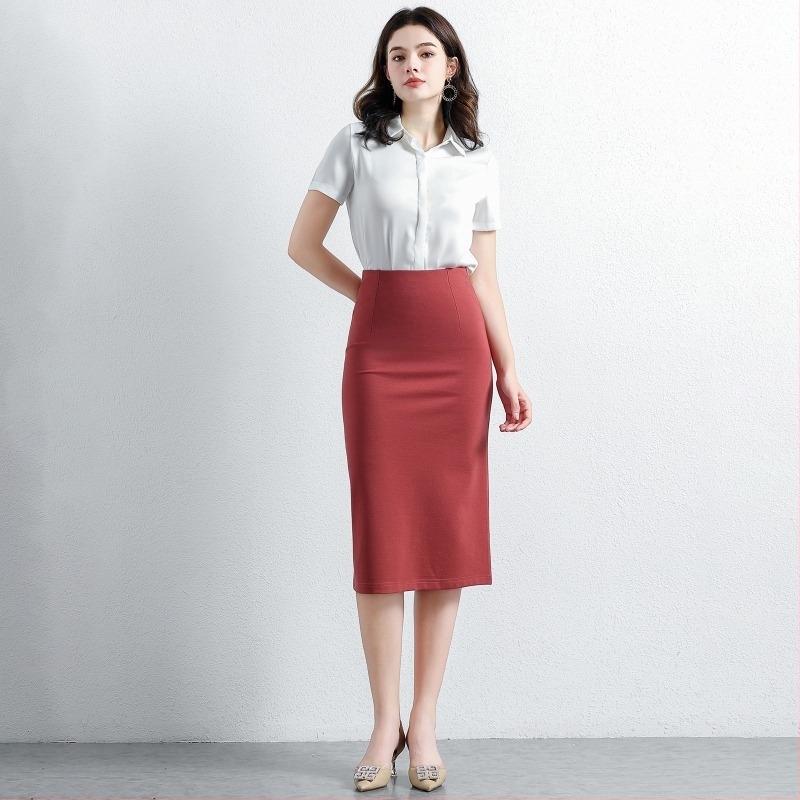 Φούστα με γραμμή ισχίου, μεσαίου μήκους, νάιλον-μίξη 30–50%, υψηλή ελαστικότητα, σχεδίαση hot drill, καλοκαίρι 2024