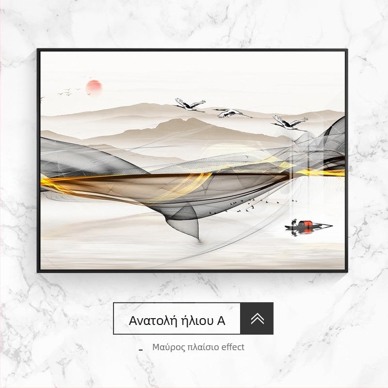 Διακοσμητικό έργο τοίχου για ηλεκτρικό μετρητή, τοπίο, κρεμαστό, πλαίσιο από κράμα αλουμινίου, πίνακας πορσελάνης με κρύσταλλο, νέο κινέζικο στυλ