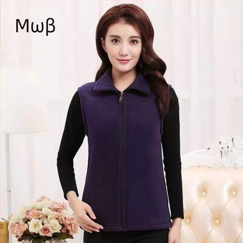 Γυναικεία φλις πλεκτό γιλέκο — Κορεατικό στυλ, αστικό χαλαρό ντιζάιν, 100% πολυεστέρας, μίξη χημικών ινών, χωρίς κουκούλα