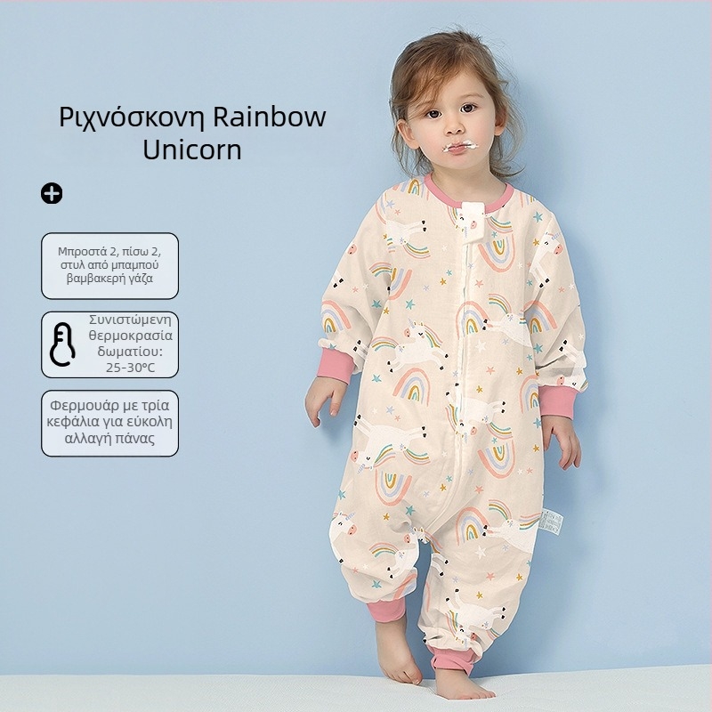 Υπνόσακος μωρού από 100% βαμβάκι, λεπτός για καλοκαίρι και άνοιξη, επένδυση από βαμβάκι, με μοτίβο καρτούν, κατάλληλος για παιδιά 1–3 ετών