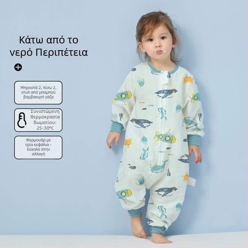 Υπνόσακος μωρού από 100% βαμβάκι, λεπτός για καλοκαίρι και άνοιξη, επένδυση από βαμβάκι, με μοτίβο καρτούν, κατάλληλος για παιδιά 1–3 ετών