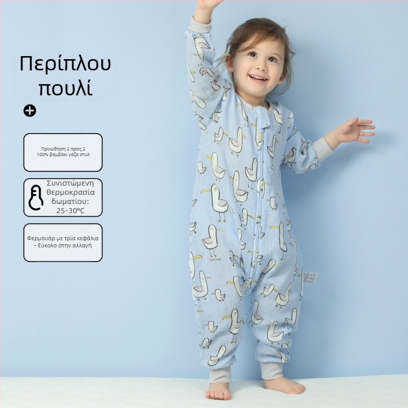 Υπνόσακος μωρού από 100% βαμβάκι, λεπτός για καλοκαίρι και άνοιξη, επένδυση από βαμβάκι, με μοτίβο καρτούν, κατάλληλος για παιδιά 1–3 ετών