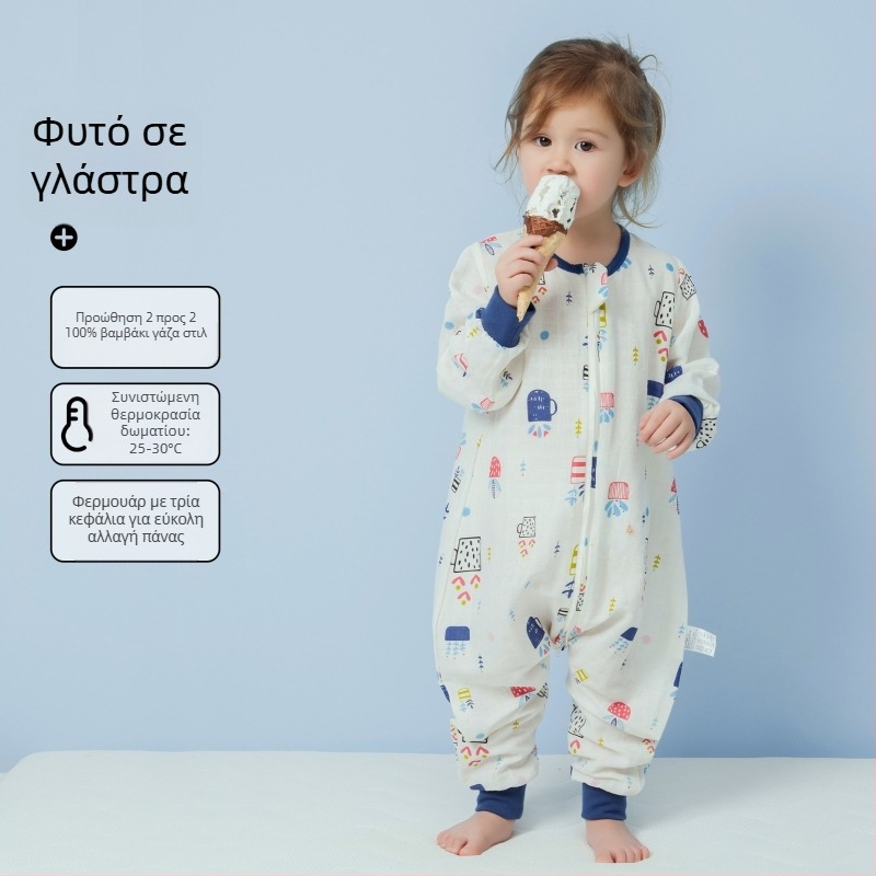 Υπνόσακος μωρού από 100% βαμβάκι, λεπτός για καλοκαίρι και άνοιξη, επένδυση από βαμβάκι, με μοτίβο καρτούν, κατάλληλος για παιδιά 1–3 ετών
