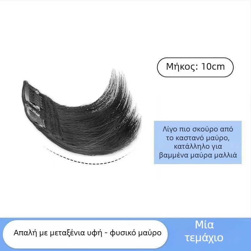 Ex06 Προσθέτες όγκου μαλλιών — Δύο χωρίς ραφή πλάκες για τον στέμμα και τις πλευρές, ίσια τρίχα, υψηλής θερμοκρασίας σύρμα, σχεδιασμός μηχανισμού, χωρίς βαφή ή περμανάντ