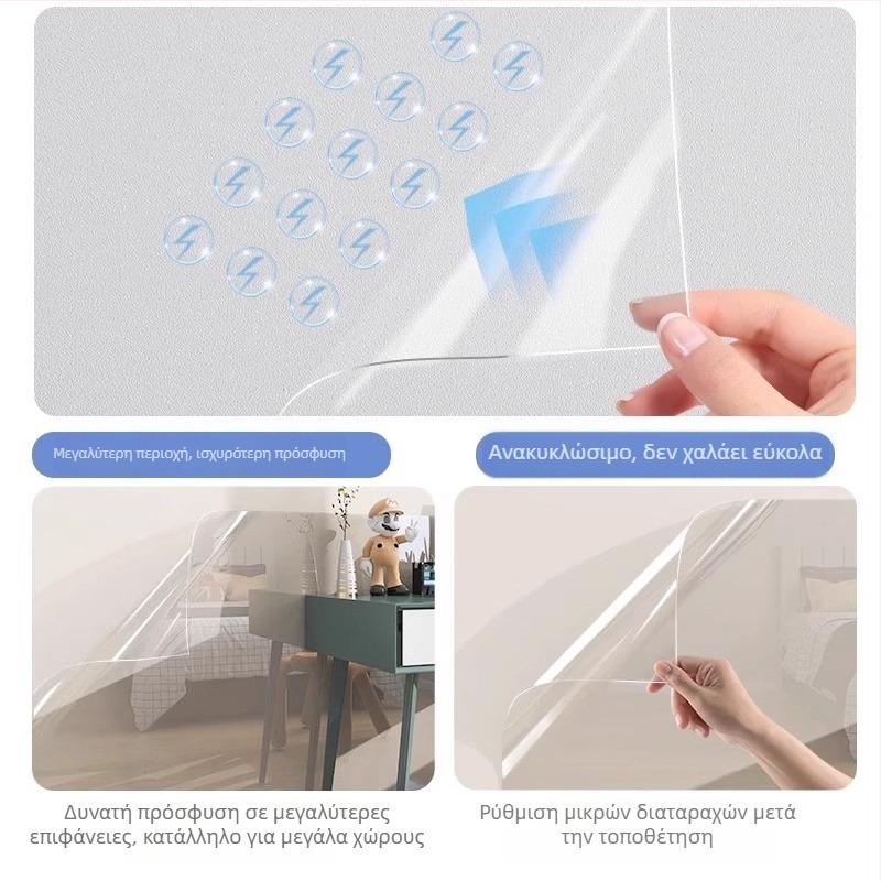 Pengyi PVC αντιστατικό διαφανές φιλμ προστασίας τοίχων, επίπεδο αυτοκόλλητο τοίχου, ανθεκτικό σε λίπη, μοντέρνο μινιμαλιστικό στυλ