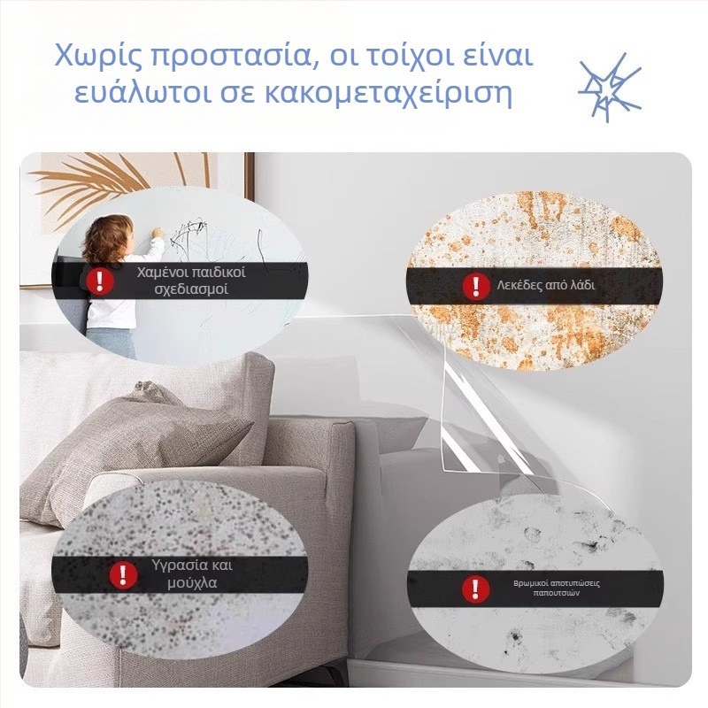 Pengyi PVC αντιστατικό διαφανές φιλμ προστασίας τοίχων, επίπεδο αυτοκόλλητο τοίχου, ανθεκτικό σε λίπη, μοντέρνο μινιμαλιστικό στυλ