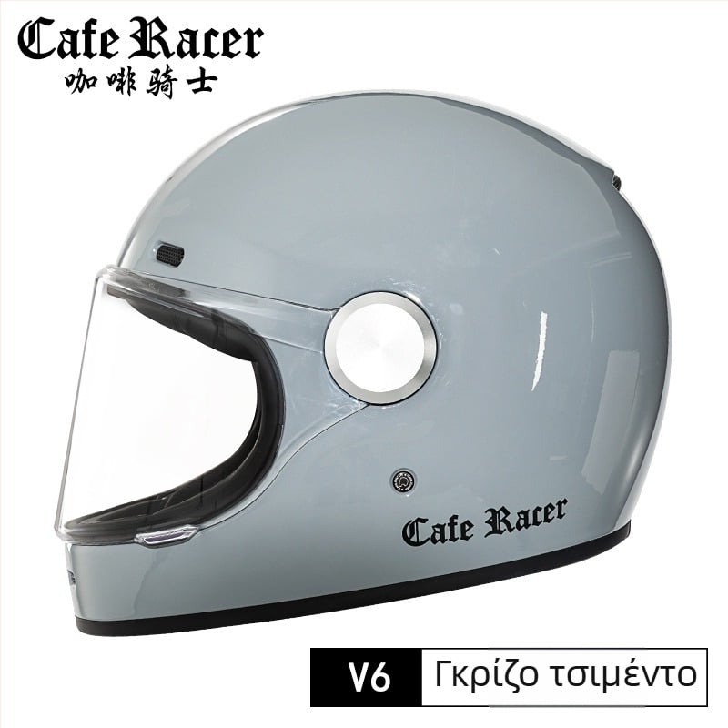 FASEED Ρετρό πλήρους προσώπου κράνος μοτοσικλέτας, ABS, πιστοποιημένο 3C, γενικής χρήσης τεσσάρων εποχών