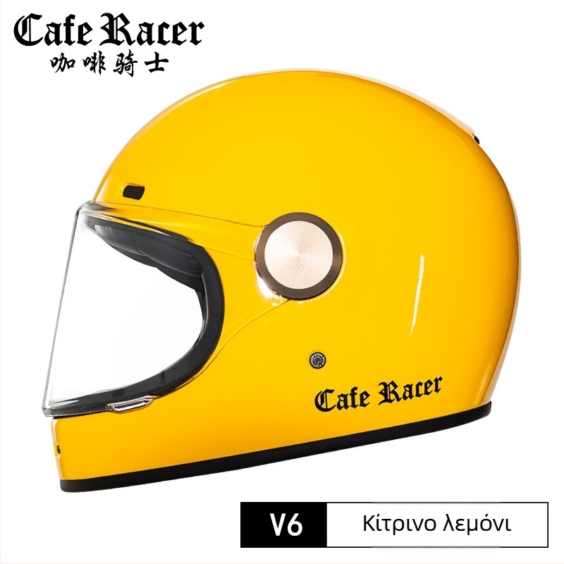 FASEED Ρετρό πλήρους προσώπου κράνος μοτοσικλέτας, ABS, πιστοποιημένο 3C, γενικής χρήσης τεσσάρων εποχών