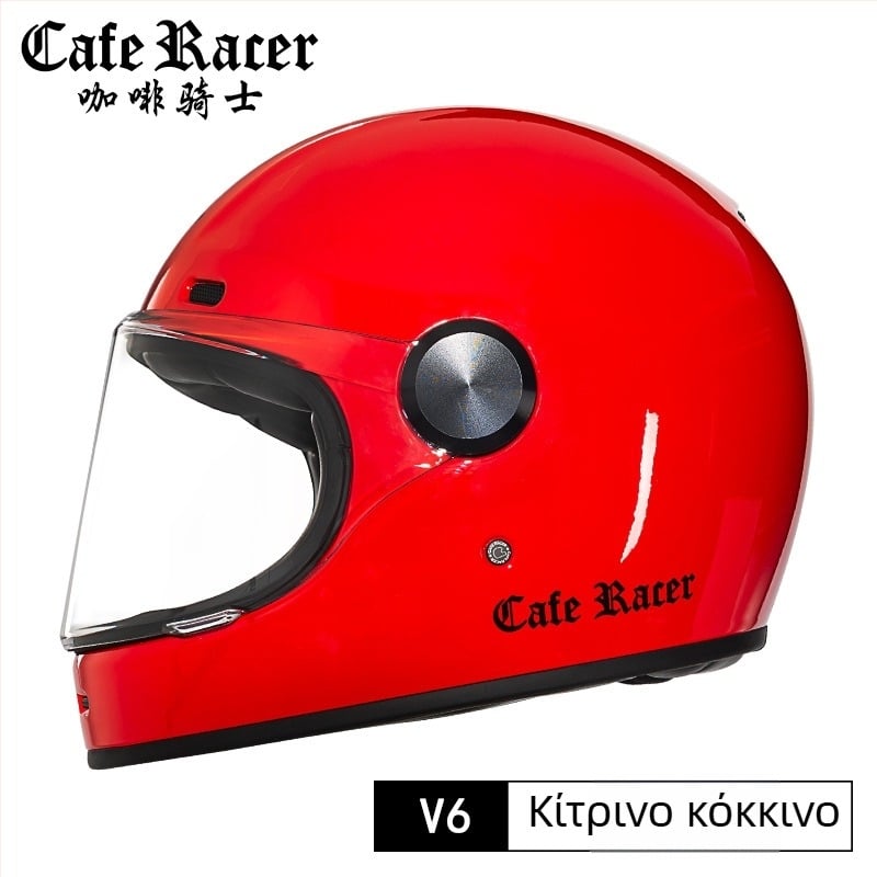 FASEED Ρετρό πλήρους προσώπου κράνος μοτοσικλέτας, ABS, πιστοποιημένο 3C, γενικής χρήσης τεσσάρων εποχών